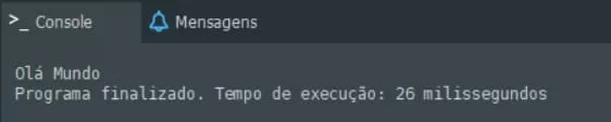 Exemplo de Saída em modo Console com o Portugol