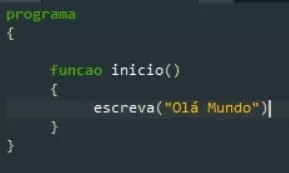 Programa Olá Mundo em Portugol